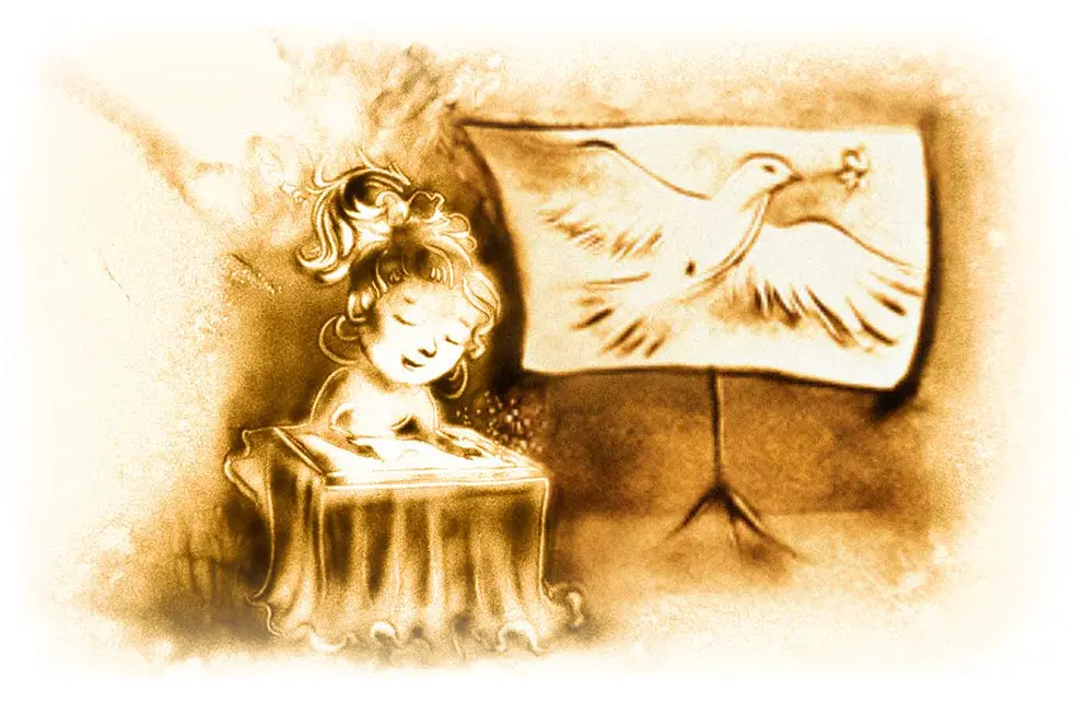 Live sand animation show by artist painting an original sand art performance in Frankfurt.