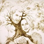 Sand portrait of Prince Harry and Meghan Markle for Valentine’s Day by Daria Tymonina